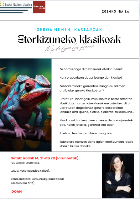 <p>&quot;Etorkizuneko klasikoak&quot; ikastaroa Bilbon</p>