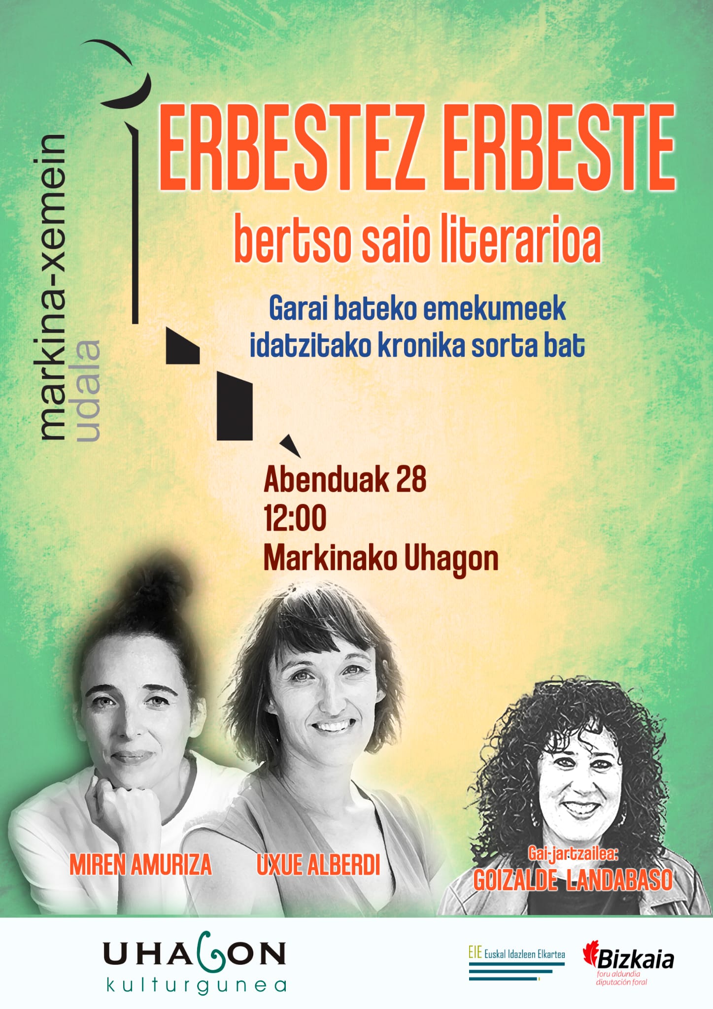 <p>Urtea amaitzeko &quot;Erbestez erbeste&quot; bertso saio literarioa Markinan</p>