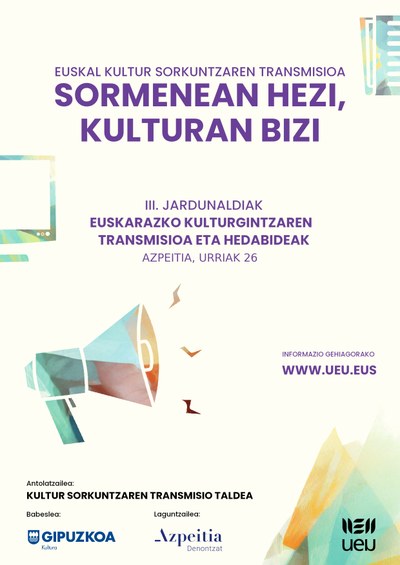 <p>Kultur Sorkuntzaren Transmisioa&#39; ekimenak, jardunaldiak antolatu ditu urriaren 26an Azpeitian.</p>